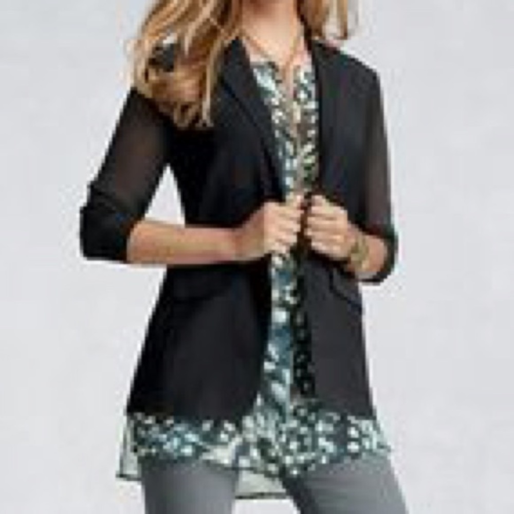 CAbi sheer sleeve blazer